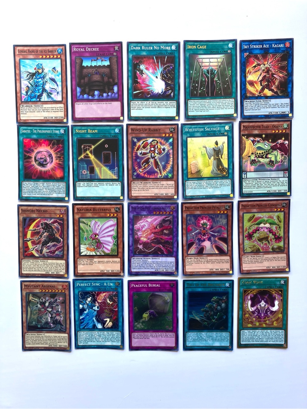 Holographic Yu-Gi-Oh! 20 Card Foil Lot Dark Ruler Kagari Cubic Wave